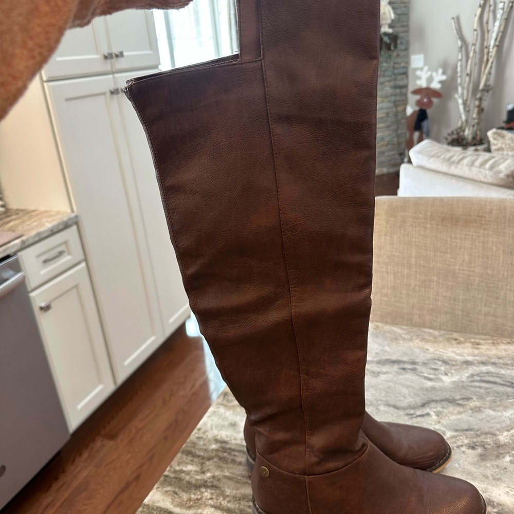 Women’s Nature Breeze Brown Knee-High Leather Boots Size 8